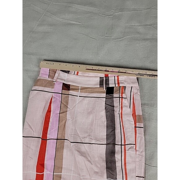 Anne Taylor Skirt 6 Petite Pencil Knee Pink Zip Preppy Office Linen Blend Modern - Picture 4 of 16